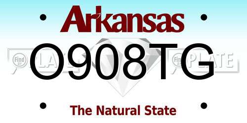 O908TG Arkansas License Plate