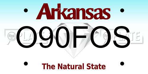 O90FOS Arkansas License Plate