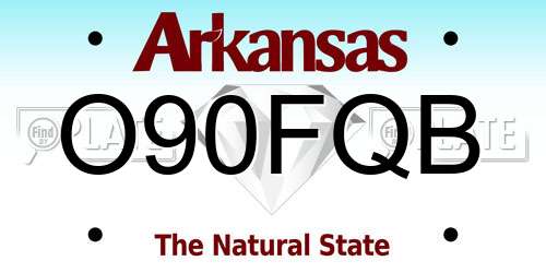 O90FQB Arkansas License Plate