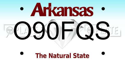 O90FQS Arkansas License Plate