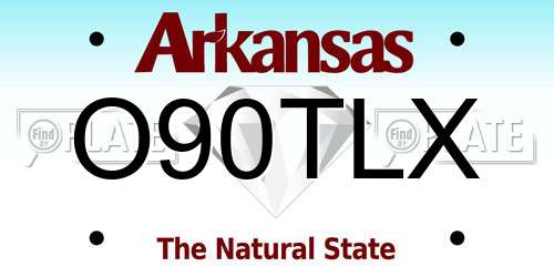 O90TLX Arkansas License Plate