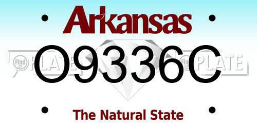 O9336C Arkansas License Plate