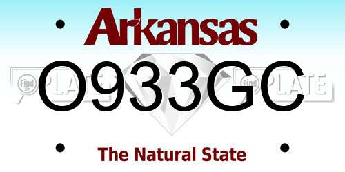 O933GC Arkansas License Plate