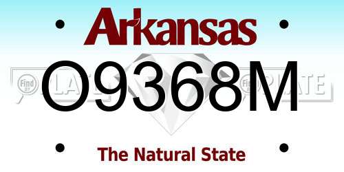 O9368M Arkansas License Plate