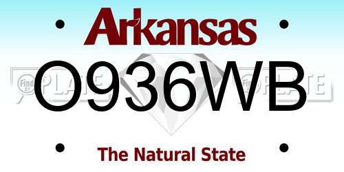 O936WB Arkansas License Plate