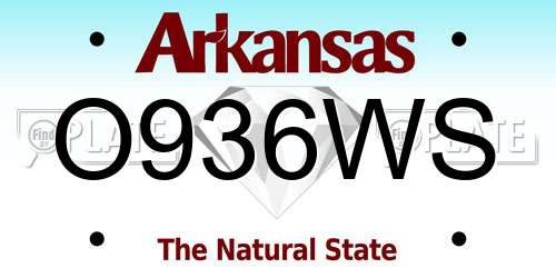 O936WS Arkansas License Plate