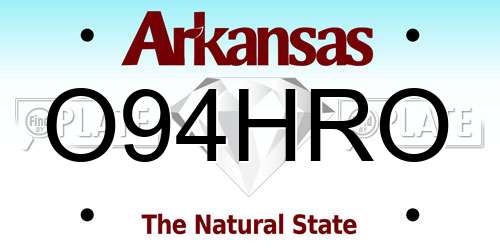 O94HRO Arkansas License Plate