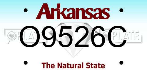 O9526C Arkansas License Plate