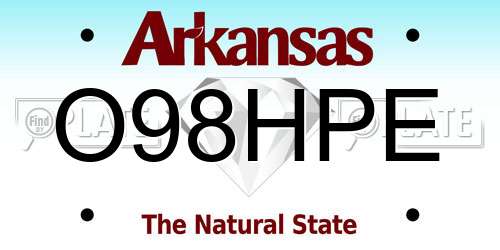 O98HPE Arkansas License Plate