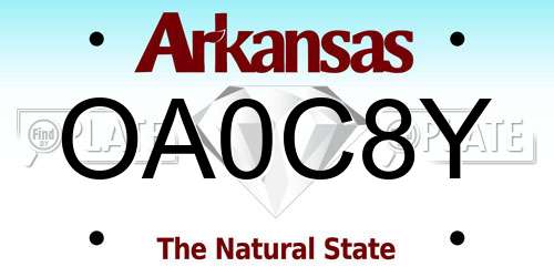 OA0C8Y Arkansas License Plate