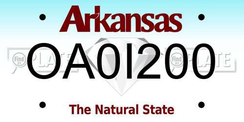 OA0I200 Arkansas License Plate