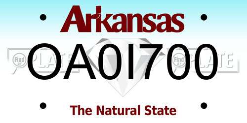 OA0I700 Arkansas License Plate