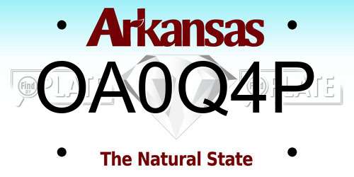 OA0Q4P Arkansas License Plate