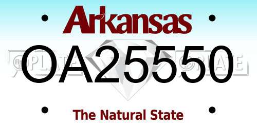 OA25550 Arkansas License Plate