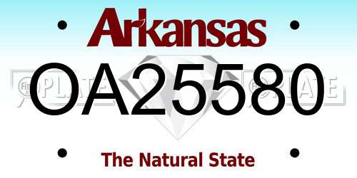 OA25580 Arkansas License Plate