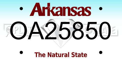 OA25850 Arkansas License Plate