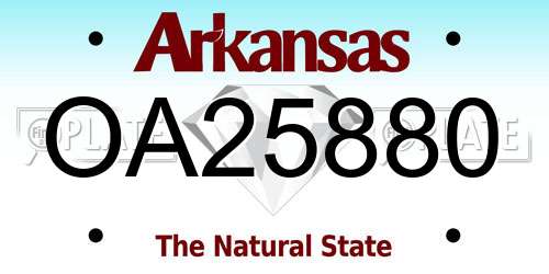 OA25880 Arkansas License Plate
