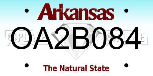 OA2B084 Arkansas License Plate