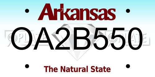OA2B550 Arkansas License Plate