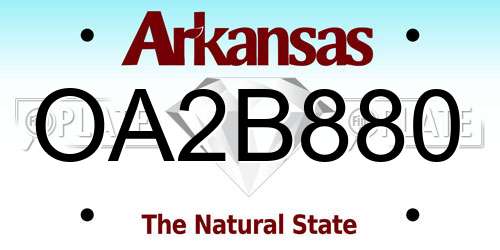 OA2B880 Arkansas License Plate