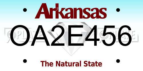OA2E456 Arkansas License Plate