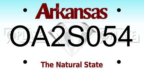 OA2S054 Arkansas License Plate
