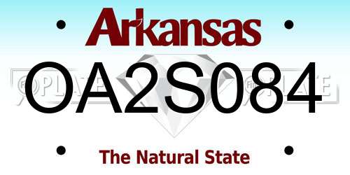OA2S084 Arkansas License Plate