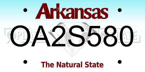 OA2S580 Arkansas License Plate