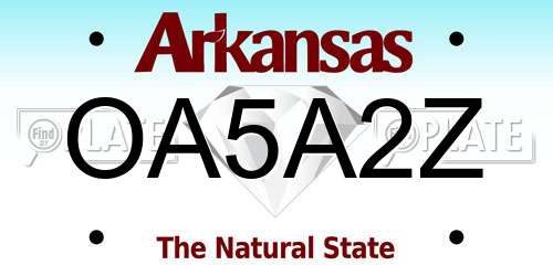 OA5A2Z Arkansas License Plate
