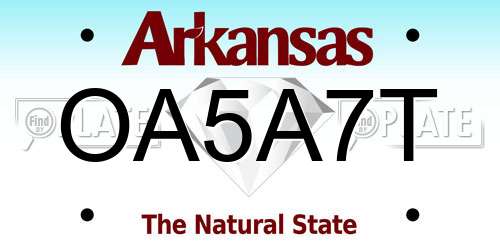 OA5A7T Arkansas License Plate