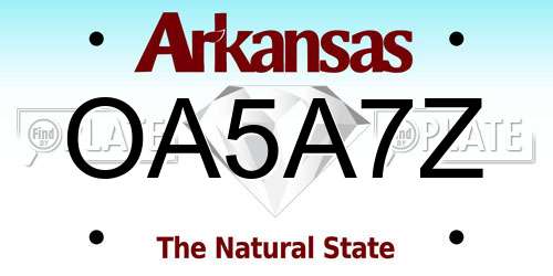 OA5A7Z Arkansas License Plate