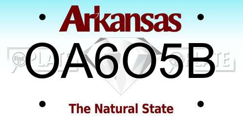 OA6O5B Arkansas License Plate