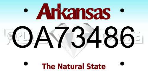 OA73486 Arkansas License Plate