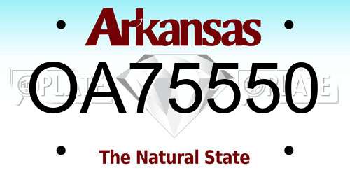 OA75550 Arkansas License Plate