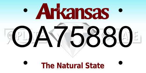 OA75880 Arkansas License Plate