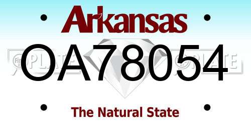 OA78054 Arkansas License Plate