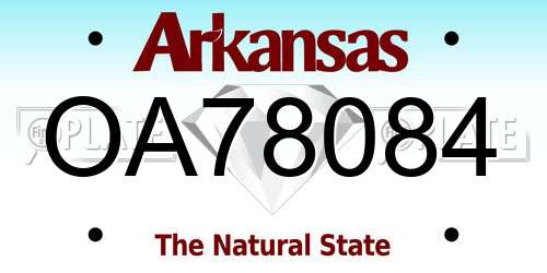 OA78084 Arkansas License Plate