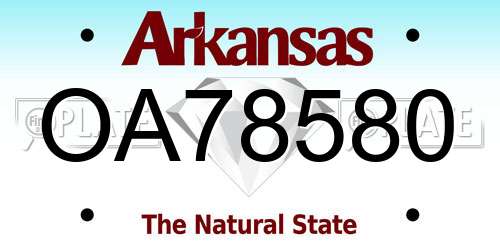 OA78580 Arkansas License Plate