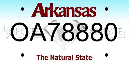 OA78880 Arkansas License Plate