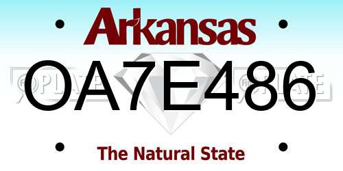 OA7E486 Arkansas License Plate