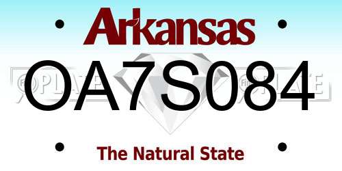 OA7S084 Arkansas License Plate