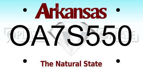 OA7S550 Arkansas License Plate