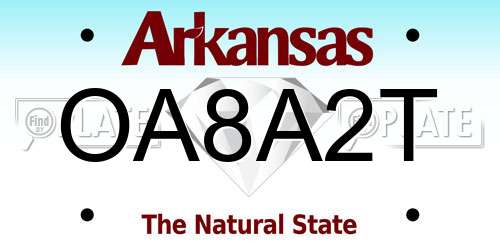 OA8A2T Arkansas License Plate