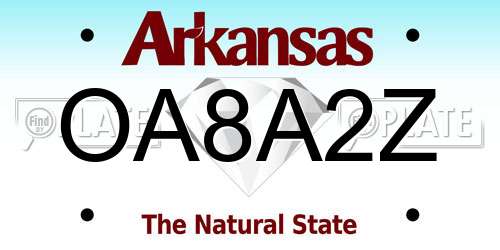 OA8A2Z Arkansas License Plate
