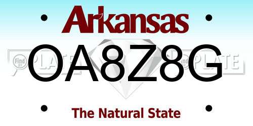 OA8Z8G Arkansas License Plate