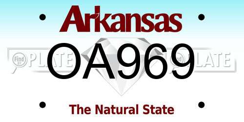 OA969 Arkansas License Plate