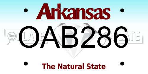OAB286 Arkansas License Plate