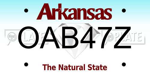 OAB47Z Arkansas License Plate