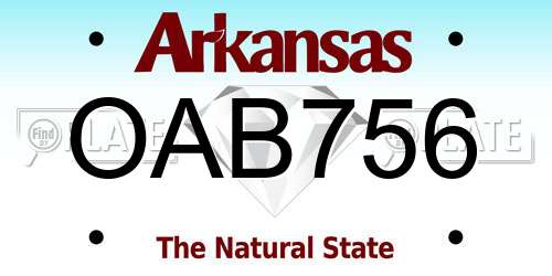 OAB756 Arkansas License Plate