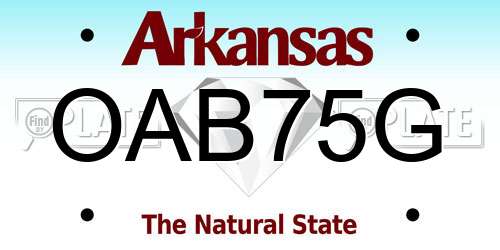 OAB75G Arkansas License Plate